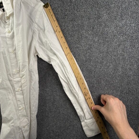 Massimo Dutti Slim Fit Size 40 (15.75) Men White Long Sleeve Button Up Shirt - Picture 15 of 16